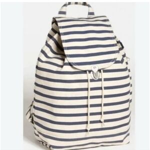 Baggu Navy Stripe Canvas Backpack